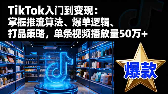 TikTok入门到变现：掌握推流算法、爆单逻辑、打品策略，单条视频播放量50w-青心网创站