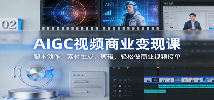 AIGC视频商业变现课：脚本创作、素材生成、剪辑，轻松做商业视频接单青心网创青心网创站