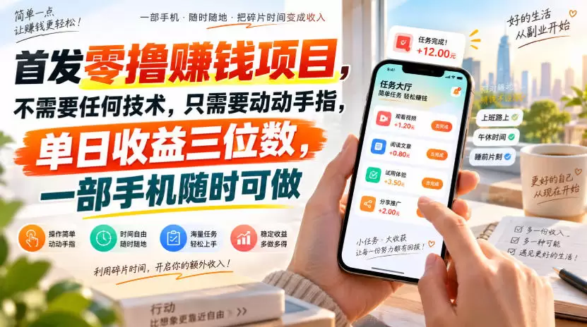 首发零撸賺钱项目，不需要任何技术，只需要动动手指，单日收益三位数，一部手机随时可做【揭秘】 - 青心资源站