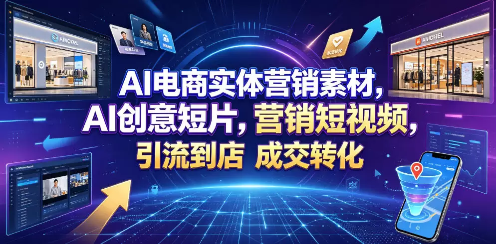 AI电商实体营销素材，AI创意短片，高效打造营销短视频，轻松引流到店，稳定提升门店客流与成交转化|青心网创站