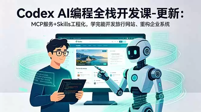 Codex AI编程全栈开发课-更新：MCP服务+Skills工程化，学完能开发旅行网站、重构企业系统|青心网创站