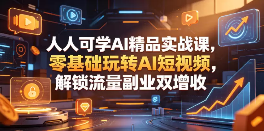 人人可学AI精品实战课，零基础玩转AI短视频，解锁流量副业双增收|青心网创站
