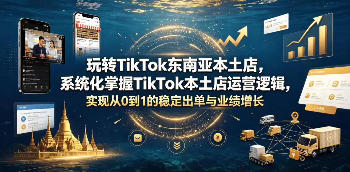 玩转TikTok东南亚本土店，系统化掌握TikTok本土店运营逻辑，实现从0到1的稳定出单与业绩增长|青心网创站