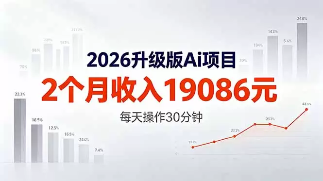 2026升级版Ai任务，2个月收入19086元，熟练后每天操作30分钟！|青心网创站