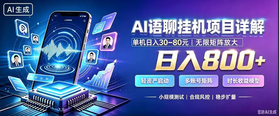 AI聊天挂G项目，日入800+，适用个人副业，支持工作室矩阵操作，放大收益【揭秘】 - 青心资源站