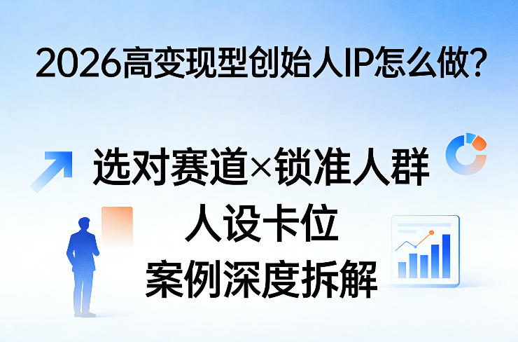 2026高变现型创始人IP怎么做?选对赛道×锁准人群×人设卡位×案例深度拆解