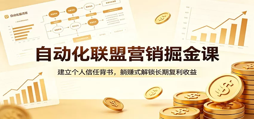 自动化联盟营销掘金课：建立个人信任背书，躺赚式解锁长期复利收益|青心网创站