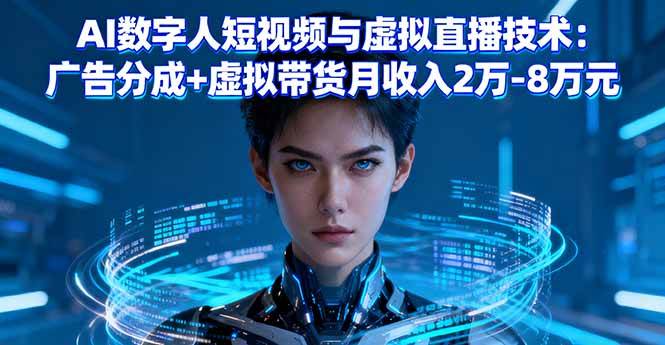 图片[1]-（16148期）AI数字人短视频与虚拟直播技术：广告分成+虚拟带货月收入2万-8万元-青心网创站