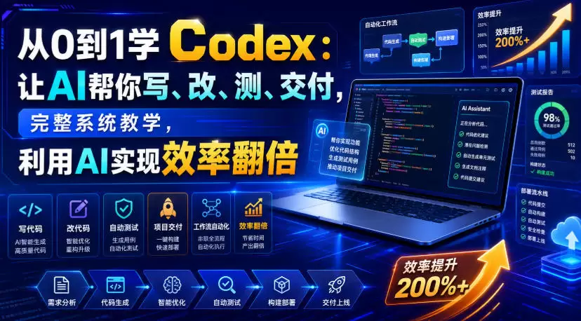 从0到1学Codex：让AI帮你写、改、测、交付，完整系统教学，利用AI实现效率翻倍|青心网创站