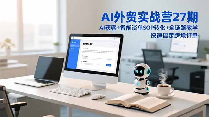 AI外贸实战营27期，AI获客+智能谈单+SOP转化+全链路教学，快速搞定跨境订单青心网创青心网创站