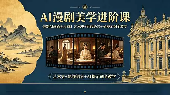 告别AI画面无灵魂！AI漫剧美学进阶课-更新，艺术史+影视语言+AI提示词全教学|青心网创站