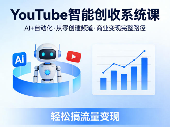 YouTube智能创收系统课,AI+自动化,从零创建YouTube频道并实现商业变现的完整路径,轻松搞流量变现|青心网创站
