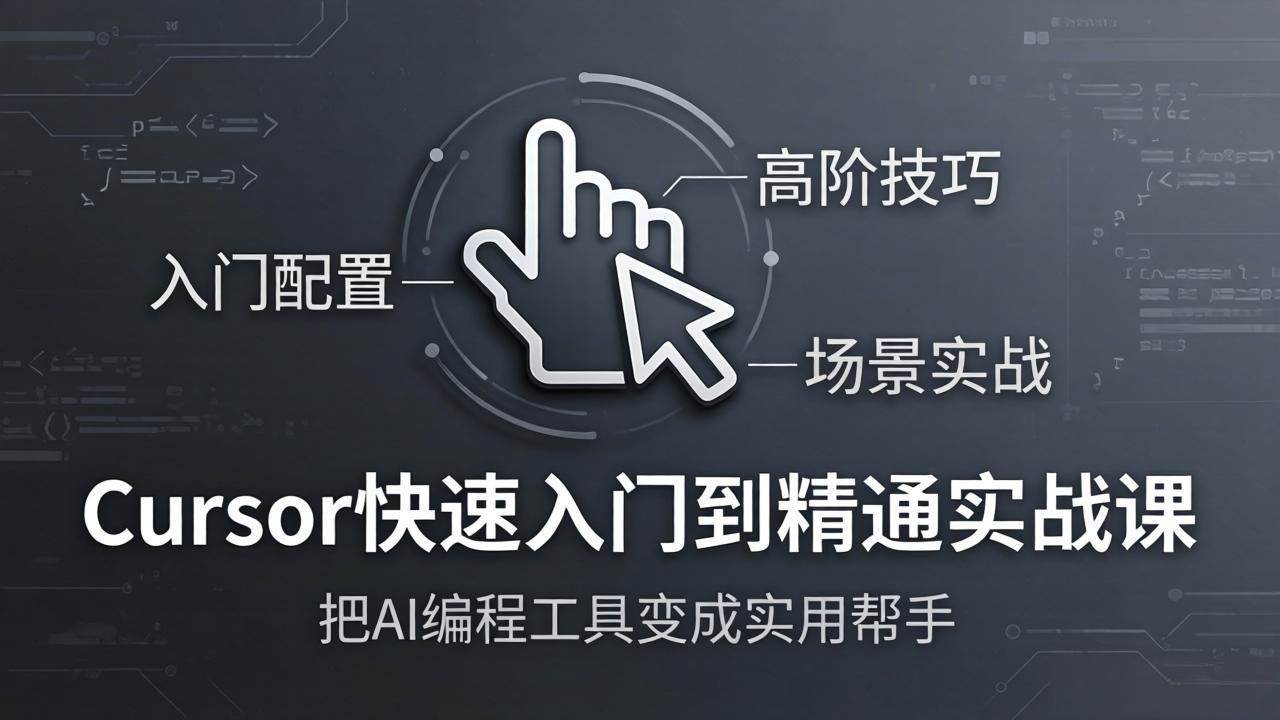 (17794期)Cursor快速入门到精通实战课:入门配置+高阶技巧+场景实战,把AI编程工具变成实用帮手|青心网创站