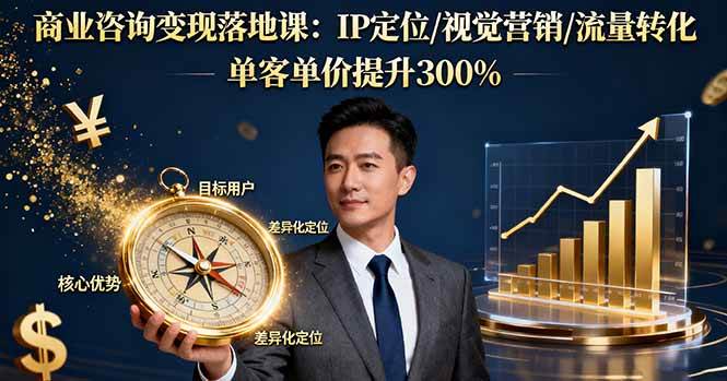 图片[1]-（16249期）商业咨询变现落地课：IP定位/视觉营销/流量转化，单客单价提升300%-青心网创站