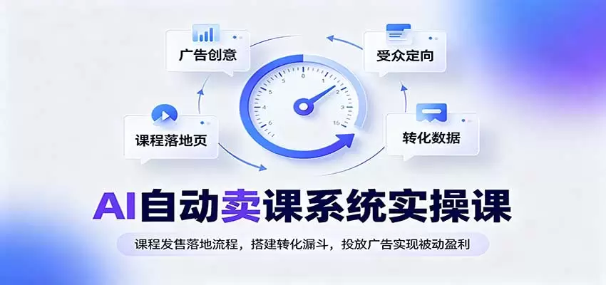AI自动卖课系统实操课：课程发售落地流程，搭建转化漏斗，投放广告实现被动盈利|青心资源站