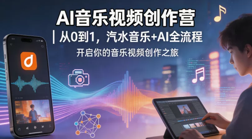 AI音乐视频创作营｜从0到1，汽水音乐+AI全流程，开启你的音乐视频创作之旅|青心网创站