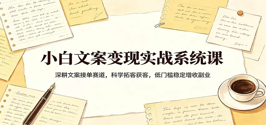 小白文案变现实战系统课：深耕文案接单赛道，科学拓客获客，低门槛稳定增收副业|青心网创站
