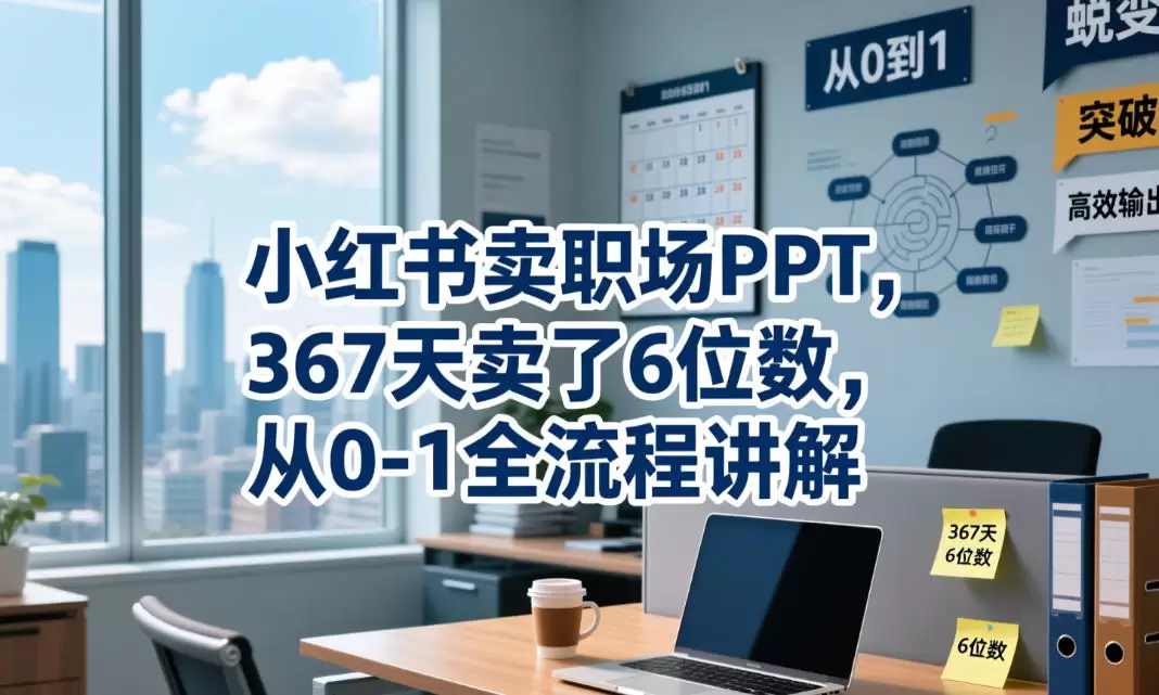 小红书卖职场PPT，367天卖了6位数，从0-1全流程讲解|青心网创站