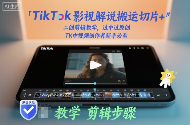 TikTok影视解说搬运切片+二创剪辑教学,过中过原创,TK中视频创作者新手必看-青心网创站