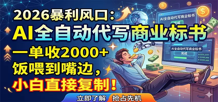 AI全自动代写商业标书，一单收2000+，饭喂到嘴边，小白直接复制|青心网创站