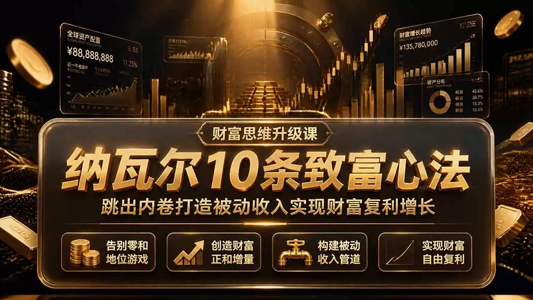付费文章：纳瓦尔10条致富心法，跳出内卷打造被动收入实现财富复利增长|青心网创站