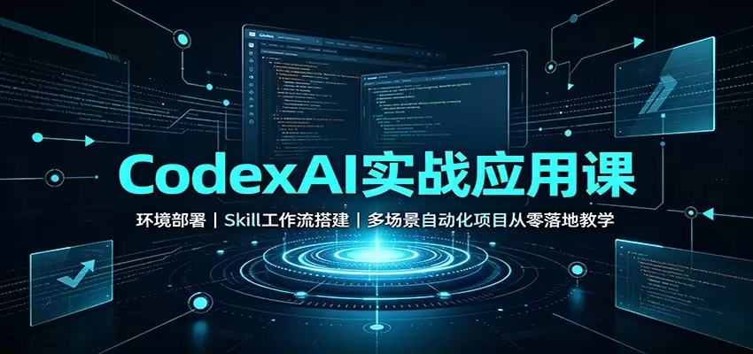 CodexAI实战应用课：环境部署Skill工作流搭建，多场景自动化项目从零落地教学|青心网创站
