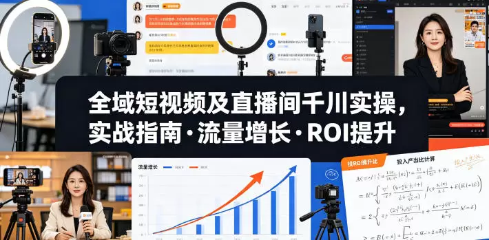 全域短视频及直播间千川实操，实战指南·流量增长·ROI提升（更新）|青心网创站