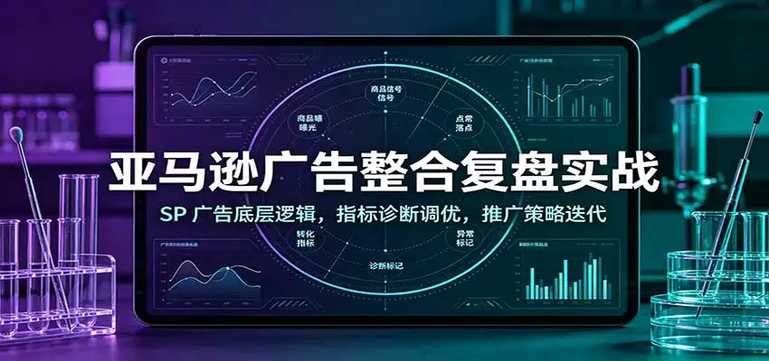 亚马逊广告整合复盘实战：SP广告底层逻辑，指标诊断调优，推广策略迭代 - 青心资源站