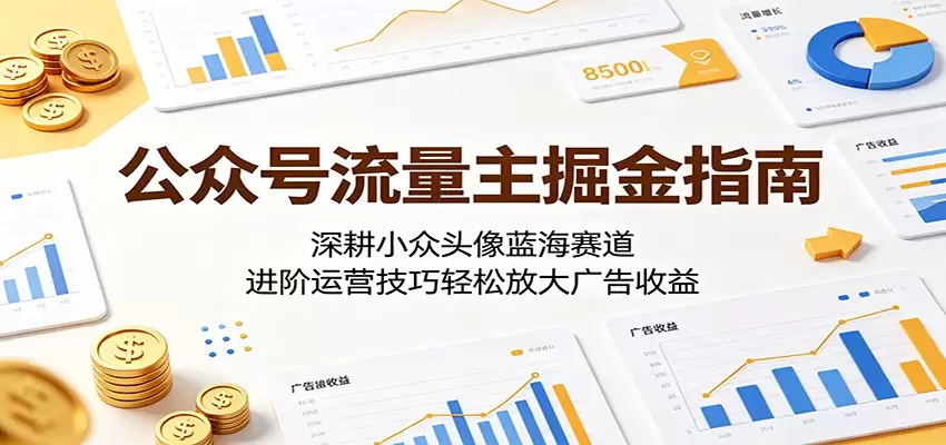 公众号流量主掘金指南：深耕小众头像蓝海赛道，进阶运营技巧轻松放大广告收益|青心网创站