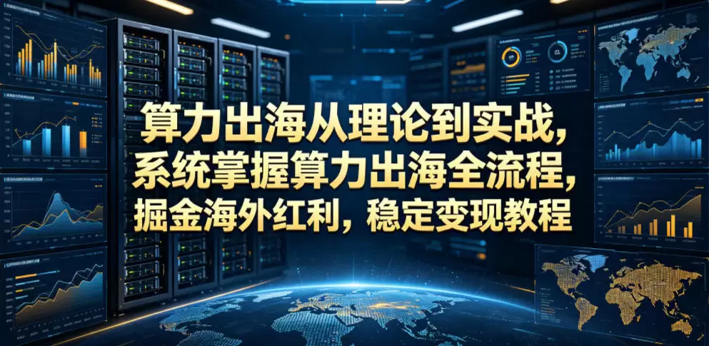 算力出海从理论到实战，系统掌握算力出海全流程，掘金海外红利，稳定变现教程|青心网创站