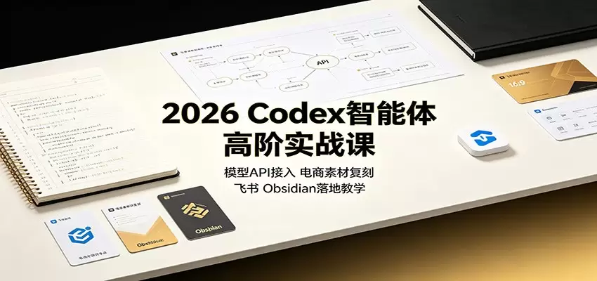 2026 Codex智能体高阶实战课：模型API接入，电商素材复刻，飞书Obsidian落地教学 - 青心资源站