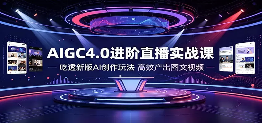 AIGC4.0进阶直播实战课：吃透新版AI创作玩法，高效产出图文视频|青心网创站
