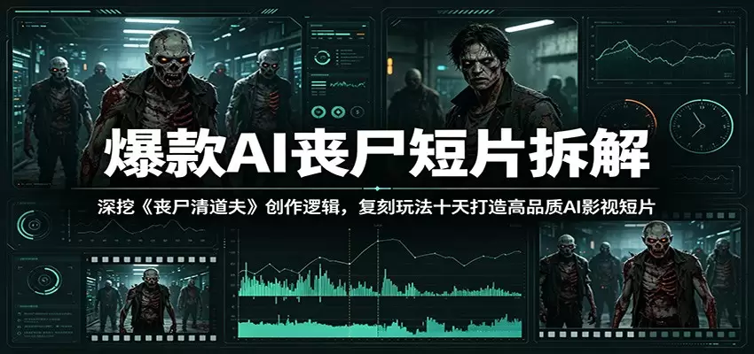 爆款AI丧尸短片拆解：深挖《丧尸清道夫》创作逻辑，复刻玩法快速打造高品质AI影视短片|青心网创站