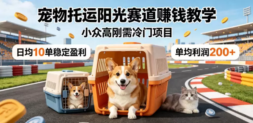 宠物托运阳光赛道賺钱教学,小众高刚需冷门项目,日均10单稳定盈利,单均利润200+ 宠物托运阳光赛道賺钱教学,小众高刚需冷门项目,日均10单稳定盈利,单均利润200+