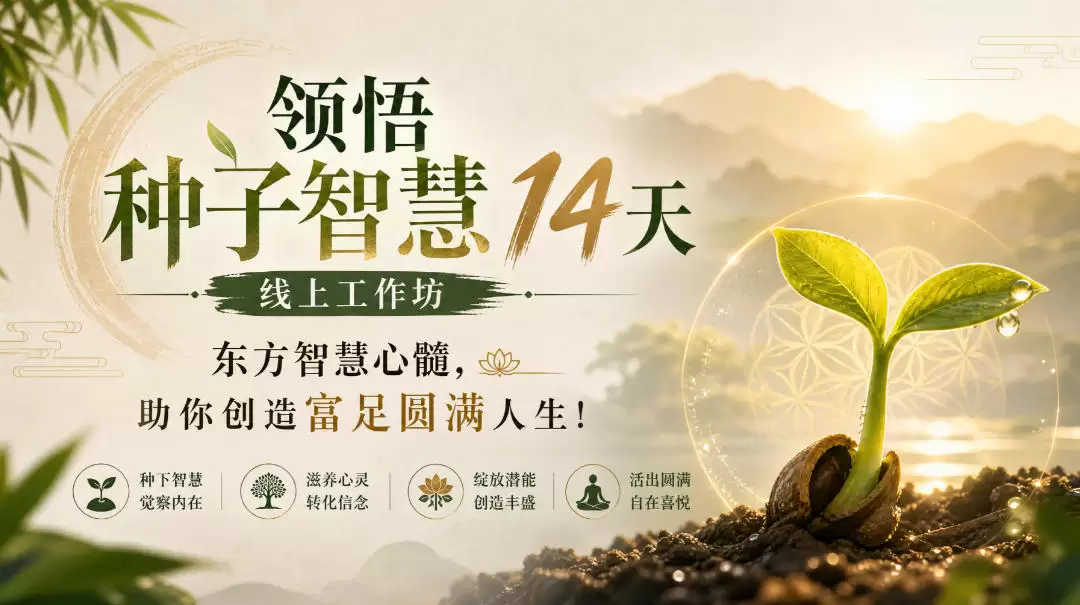 鹿大米领悟种子智慧14天线上工作坊，东方智慧心髓，助你创造富足圆满人生！ - 青心资源站