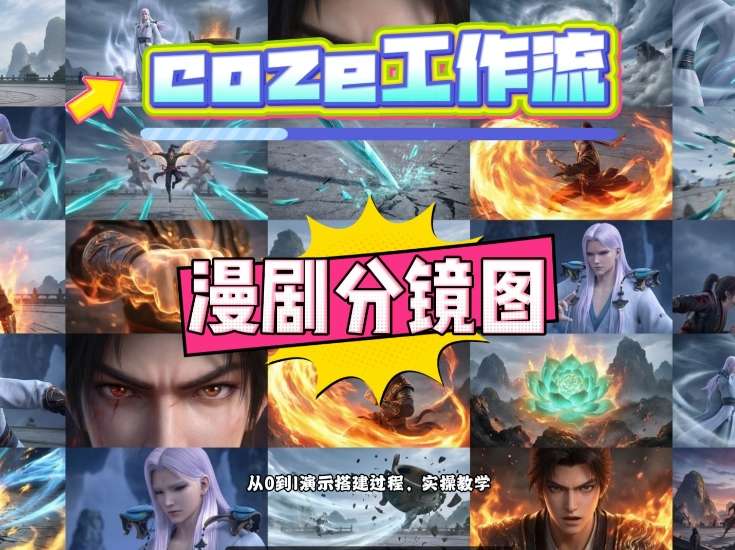 通过Coze工作流,制作《动漫分镜图》,两分钟制作完成25宫格分镜图,从0到1演示搭建过程,实操教学|青心网创站