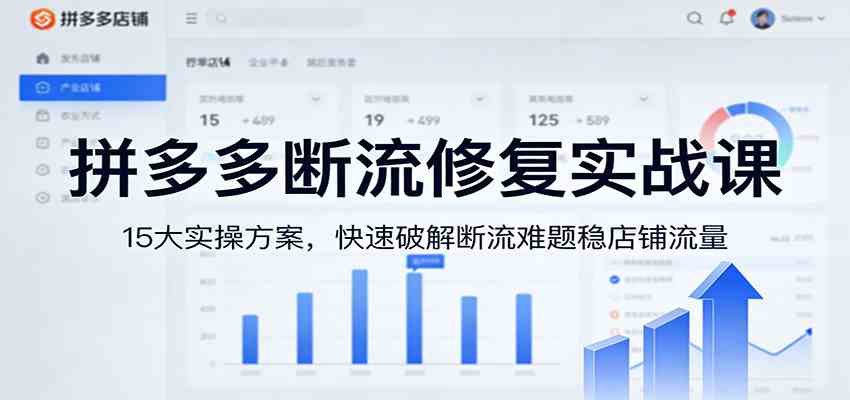 拼多多断流修复实战课：15大实操方案，快速破解断流难题稳店铺流量青心网创青心网创站