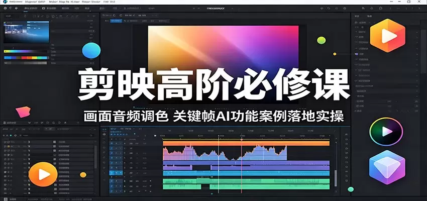 剪映高阶必修课：画面音频调色，关键帧AI功能案例落地实操|青心网创站