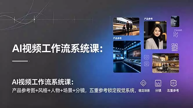 AI视频工作流系统课：产品参考图+风格+人物+场景+分镜，五重参考锁定视觉系统，稳定产出高质量视频|青心网创站