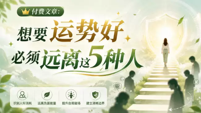 付费文章：想要运势好，必须远离这5种人|青心网创站