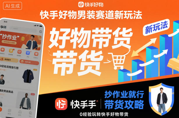 快手好物男装赛道新玩法，抄作业就行，0经验玩转快手好物带货-青心网创站