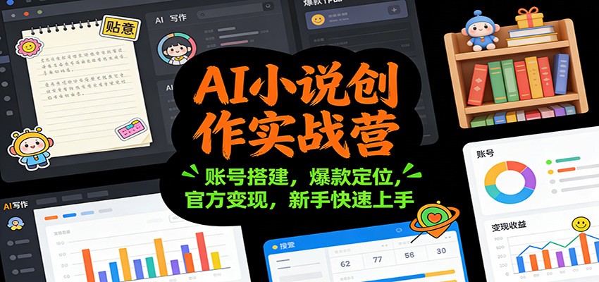 AI小说创作实战营：账号搭建，爆款定位，官方变现，新手快速上手青心网创青心网创站