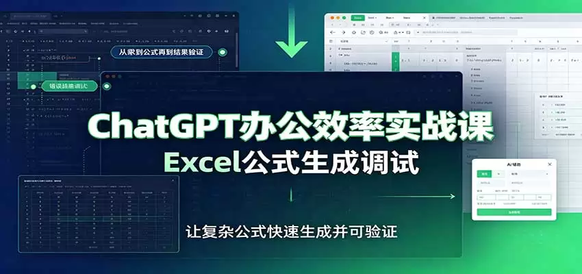 ChatGPT办公效率实战课：提示词技巧，Excel公式生成调试，文档编写教程 - 青心资源站
