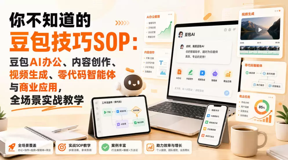 你不知道的豆包技巧SOP：豆包AI办公、内容创作、视频生成、零代码智能体与商业应用，全场景实战教学 - 青心资源站
