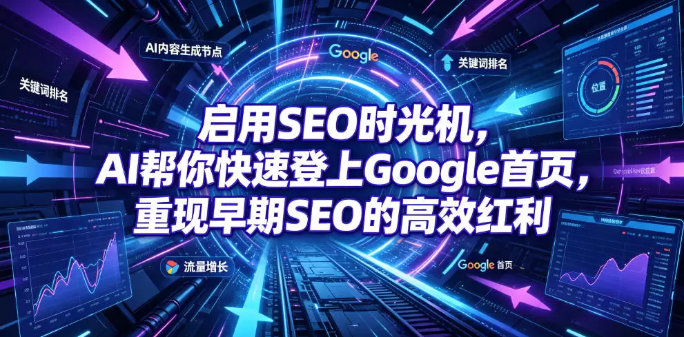 启用SEO时光机，AI帮你快速登上Google首页，重现早期SEO的高效红利【原创双语字幕】|青心网创站