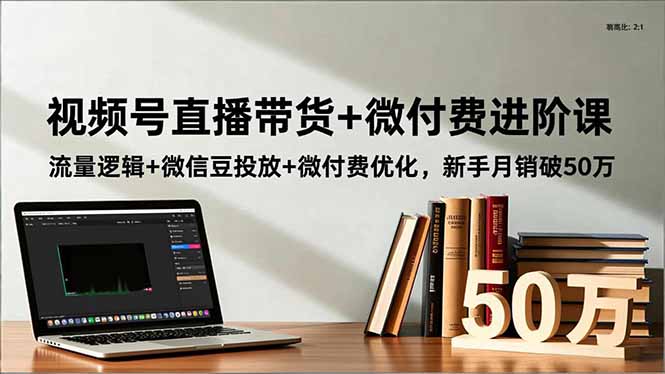 视频号直播带货+微付费进阶课:流量逻辑+微信豆投放+微付费优化,新手月销破50万-青心网创站