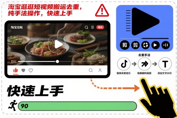 淘宝逛逛短视频搬运去重，纯手法操作，快速上手-青心网创站