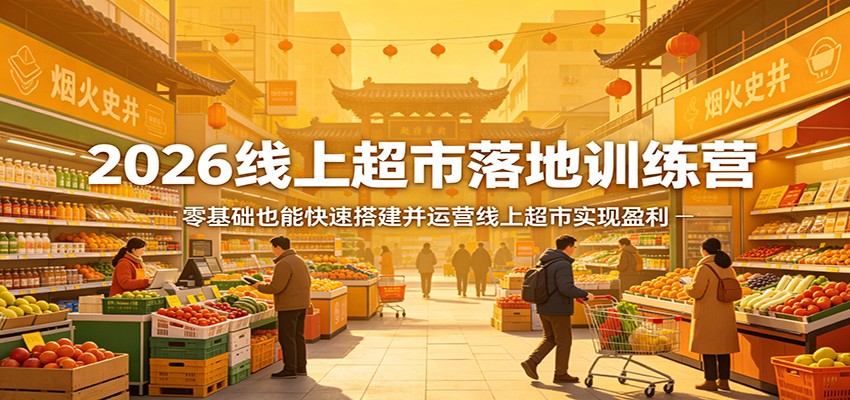 2026线上超市落地训练营，零基础也能快速搭建并运营线上超市实现盈利|青心网创站
