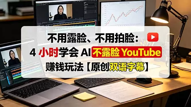 不用露脸、不用拍脸：4 小时学会 AI 不露脸 YouTube 赚钱玩法【原创双语字幕】|青心网创站