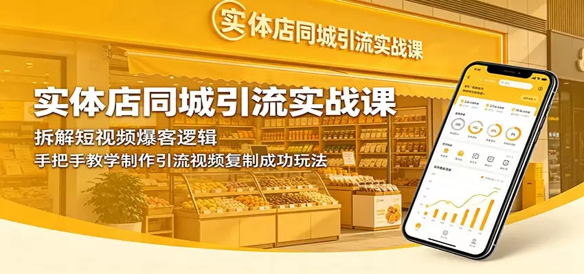 实体店同城引流实战课：拆解短视频爆客逻辑，手把手教学制作引流视频复制成功玩法|青心网创站